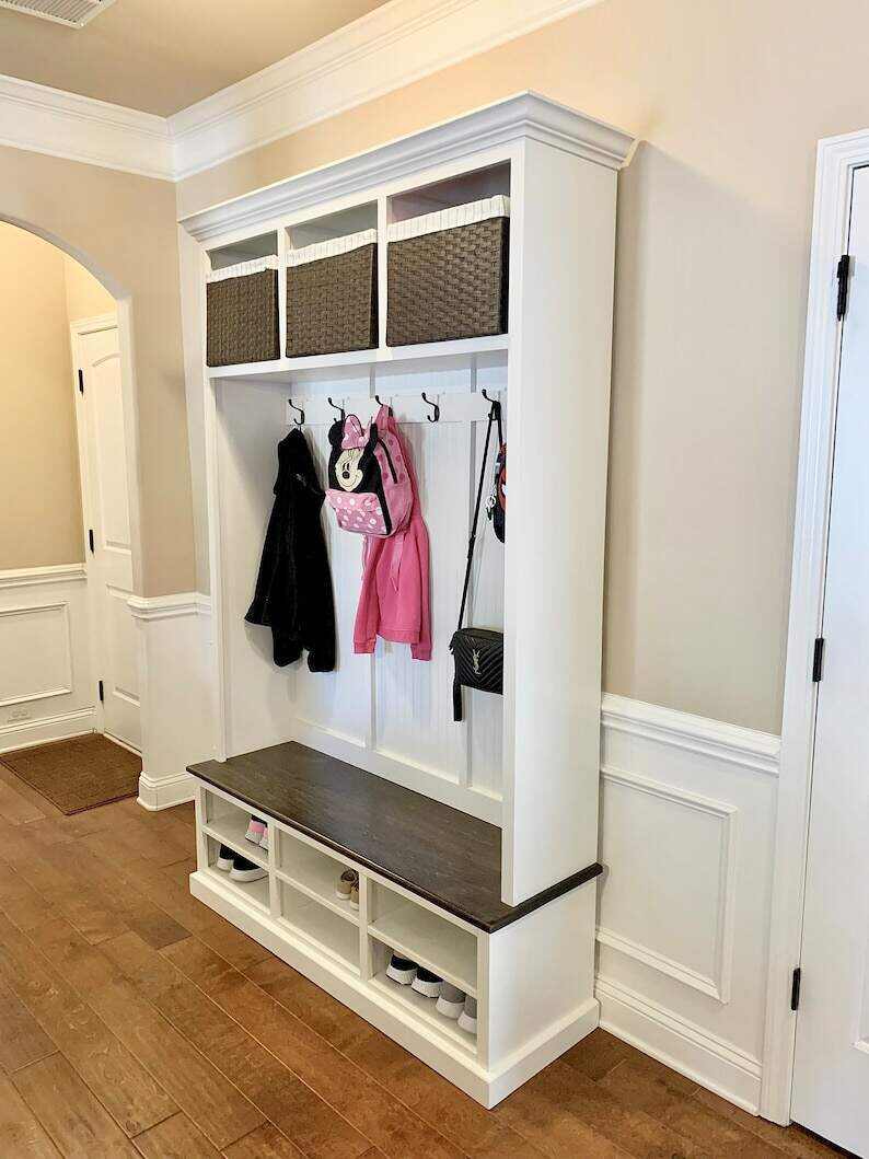 MORAGA 3-section entryway mudroom bench