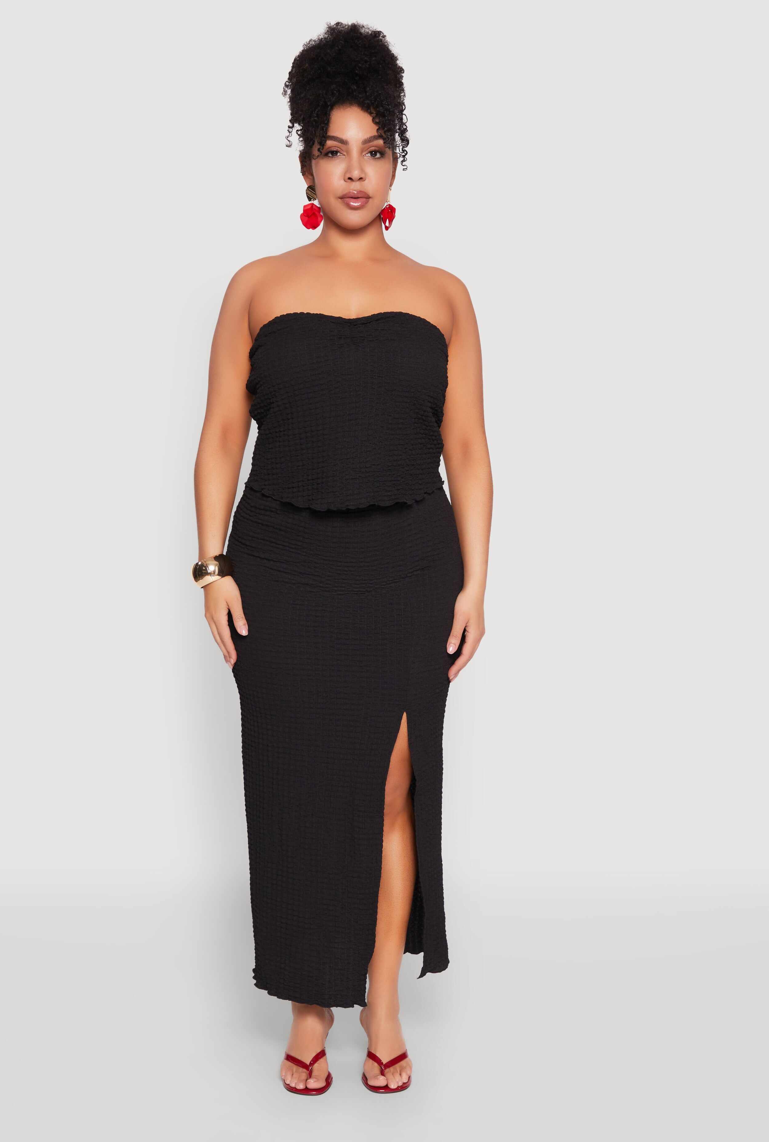 Plus Size Almost Famous Side Slit Maxi Skirt