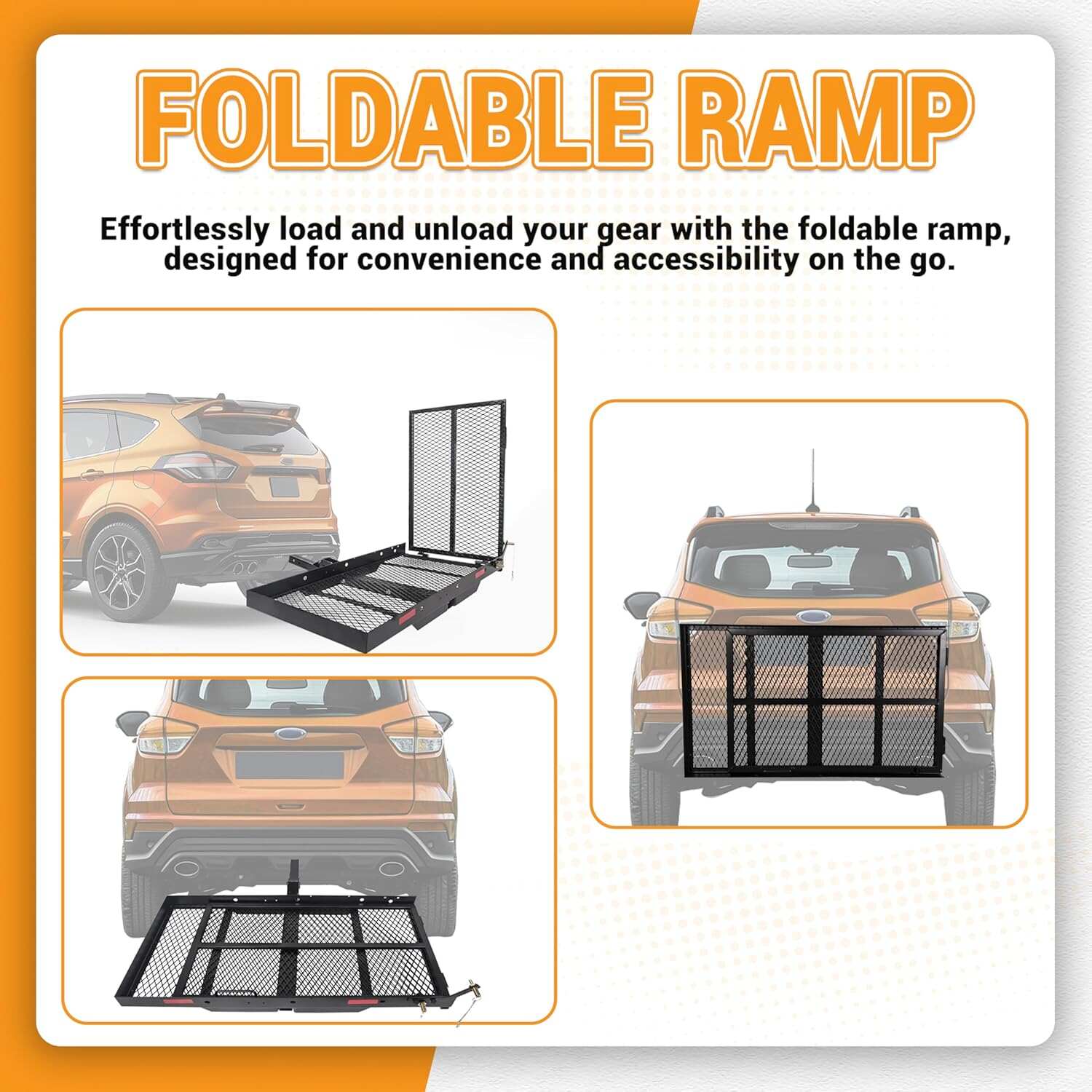 Mount Cargo Scooter Carrier Rack w/Foldable Ramp 3