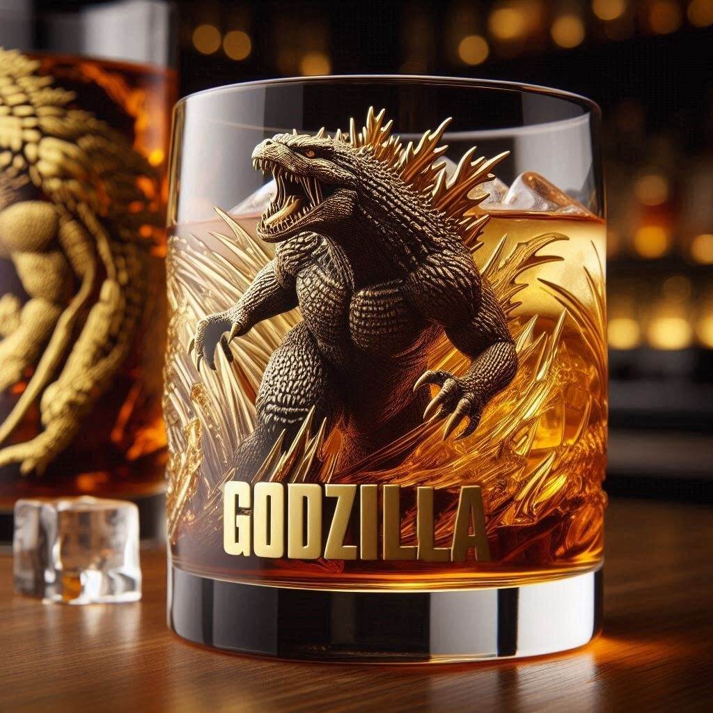Godzilla Whiskey Glass