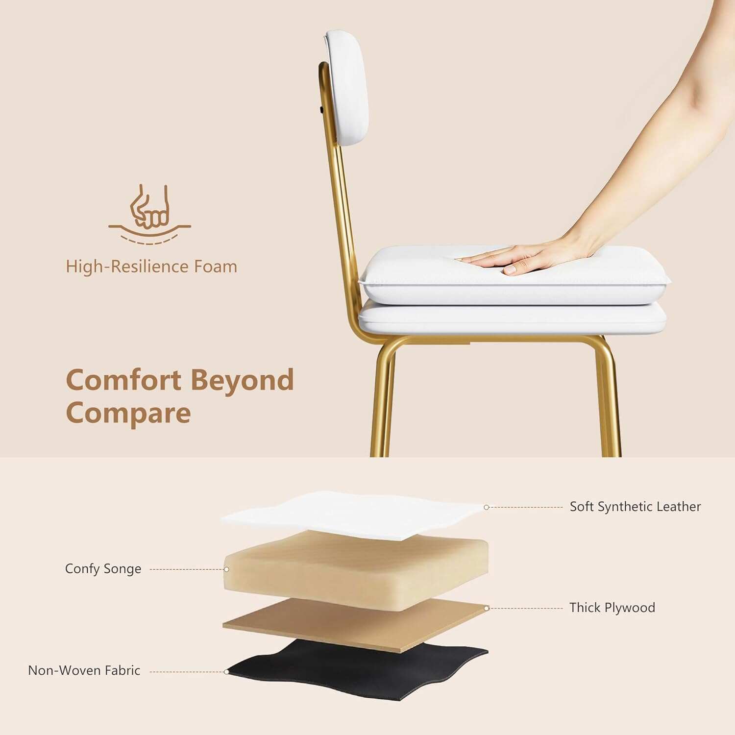 VECELO Bar Stools Set of 2