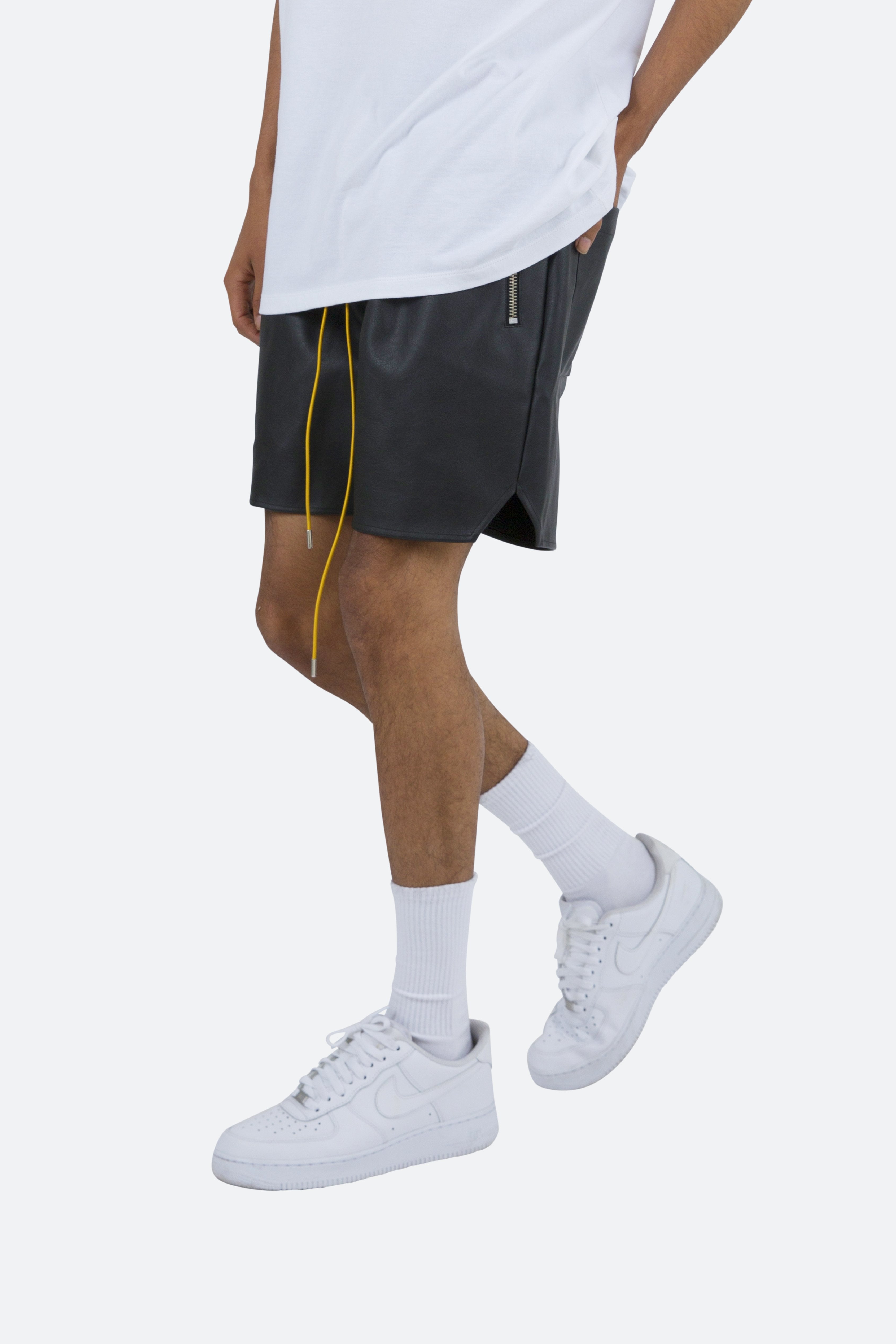 Leather Basketball Shorts - Black