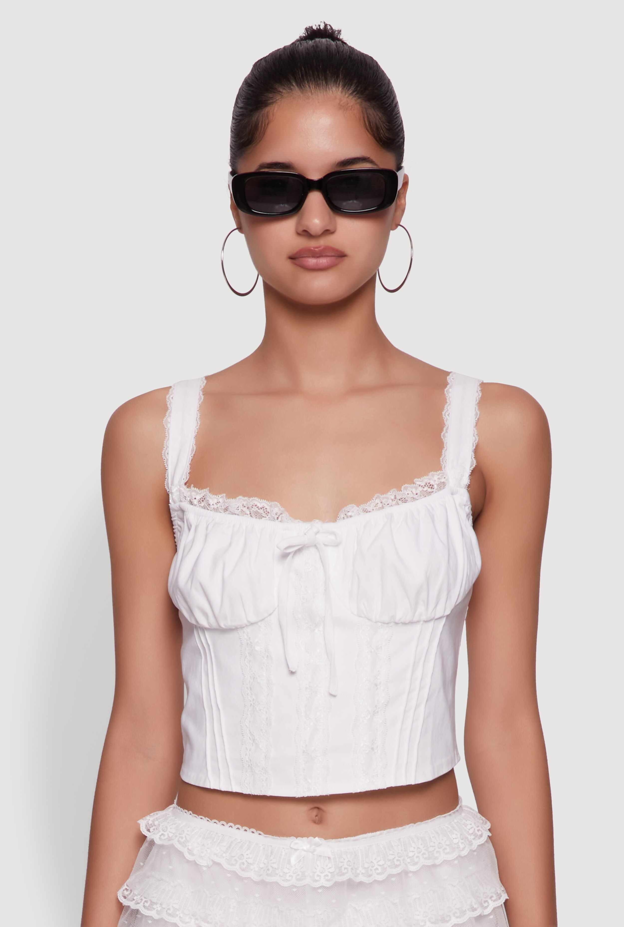 Iris Lace Detail Cropped Corset Top