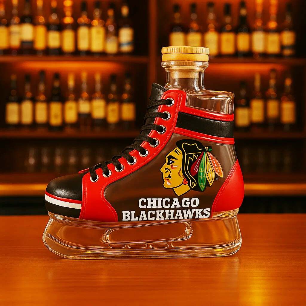 Ice Hockey Team Shoes Wine Bottle