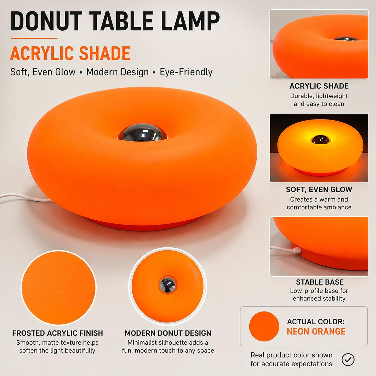 🔥Last Day 69% OFF✨ Acrylic-Orange Donut Mood Lamp
