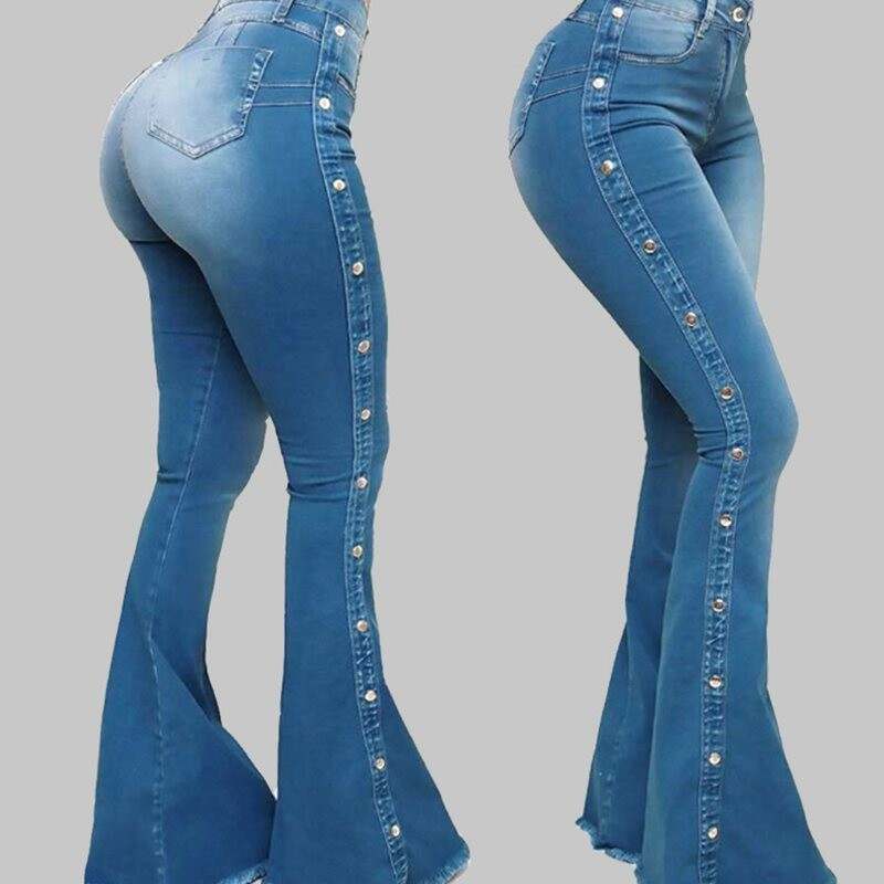 Women's High-waisted Stretch Flared Jeans