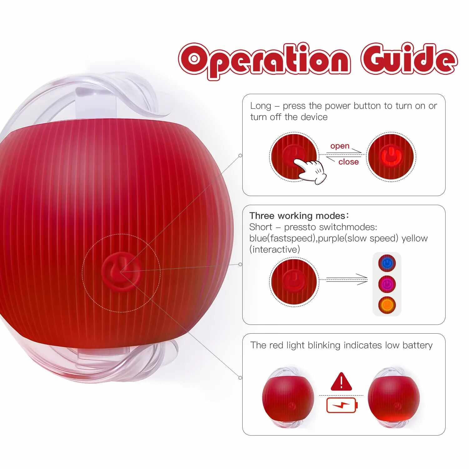 Interactive Pet Rolling Ball Toy with 2 Replaceable Tails, Automatic Dog & Cat Teaser Toy