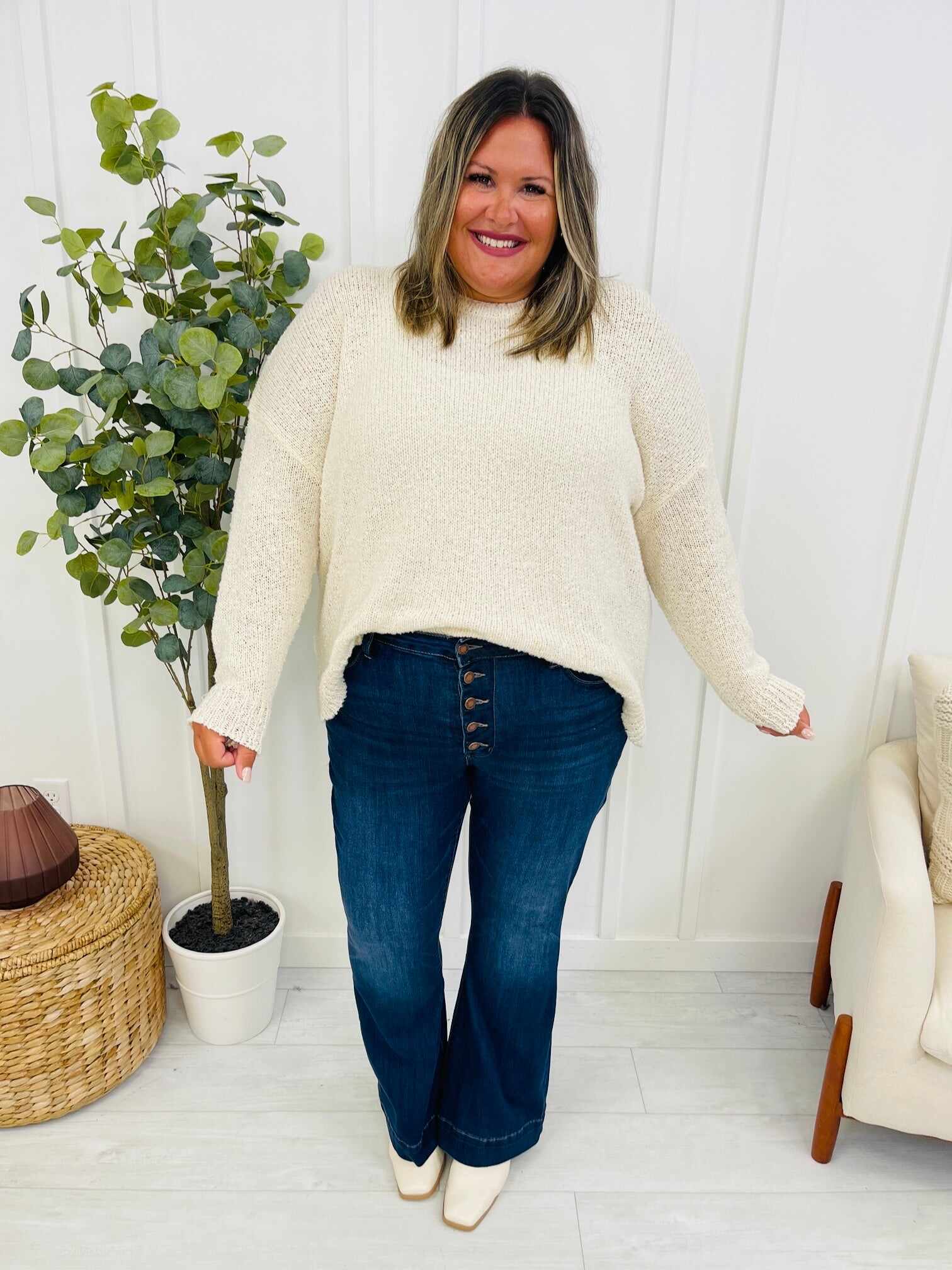 REG/CURVY Flare Affair Button Fly Trouser Flare