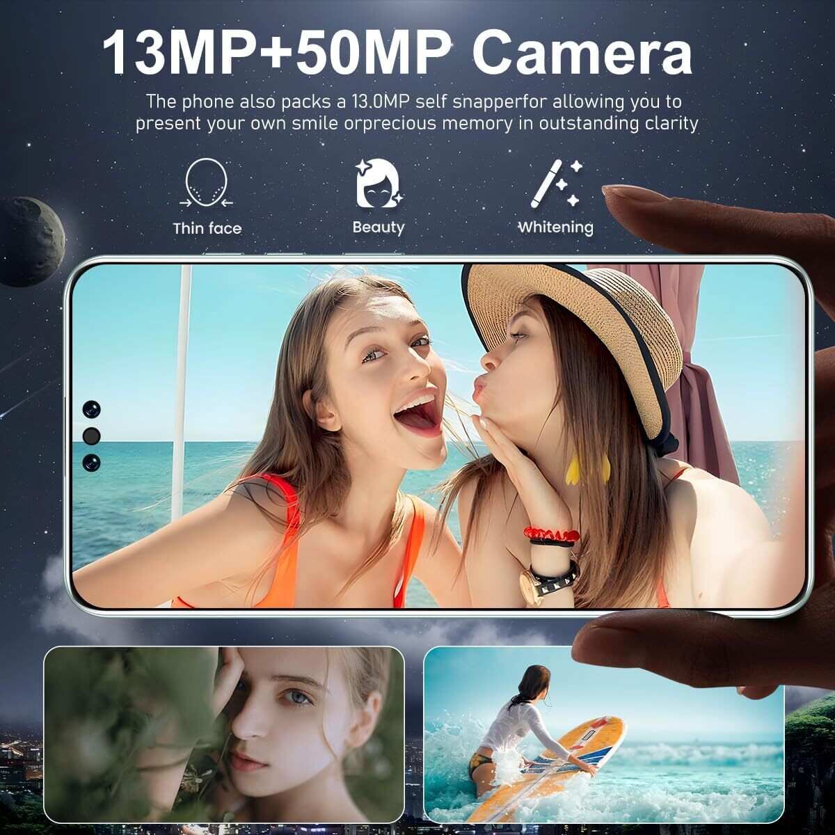 Unlocked Cell Phones Android 13 Phones 8GB+256GB Octa Core | 6.7