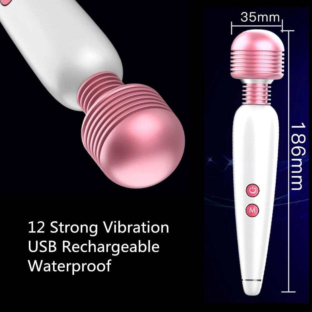6-Speed USB Rechargeable G-Spot Vibrator – 19×3.5cm with Clitoral Stimulation & Head Attachments