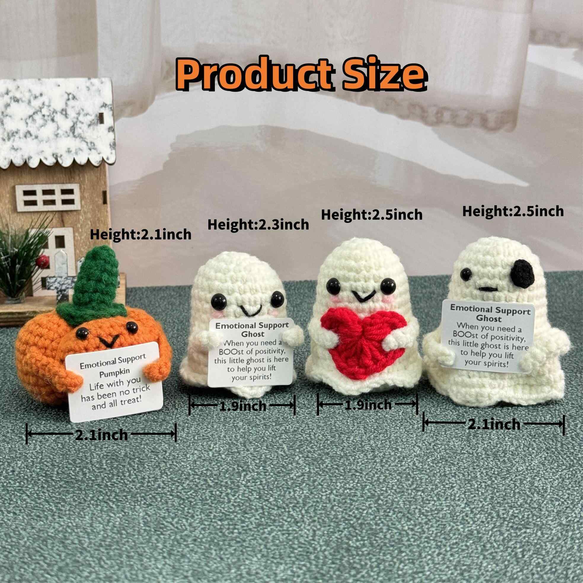 Halloween Crochet Ghost with Pumpkin-Emotional Support Gift