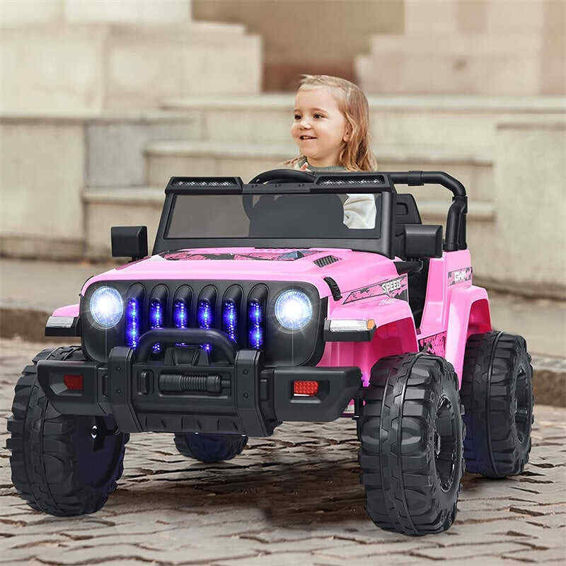 12V Kids Ride-on Jeep Car Battery Powered Electric Truck with Parental Remote Control