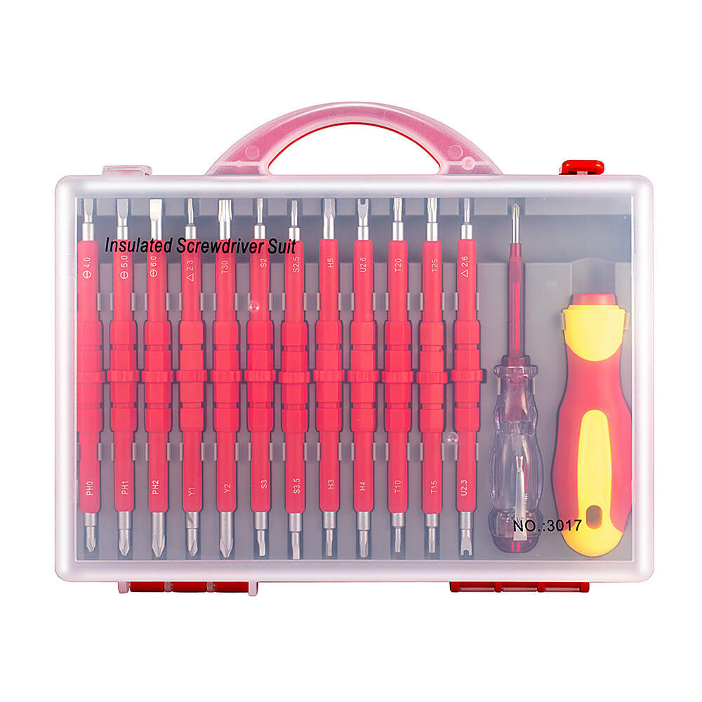 26 In 1 1000V Insulated Screwdriver Set For Electrician, Dual Head Precision Removable Magnetic Bits Slotted Torx Hex Square Screwdrivers
