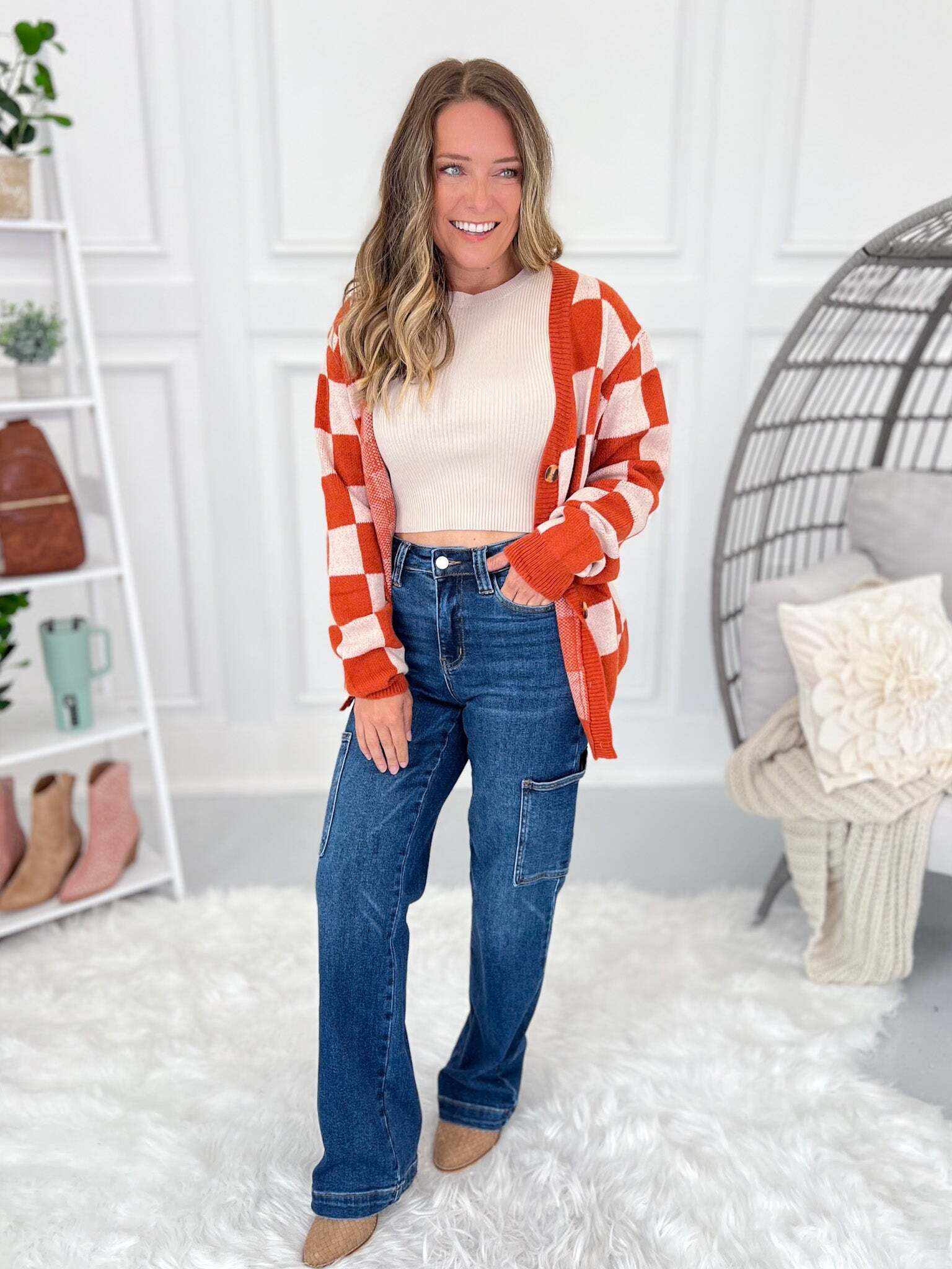 Carry On - Christmas Cargo Wide Leg Jeans- Final Sale