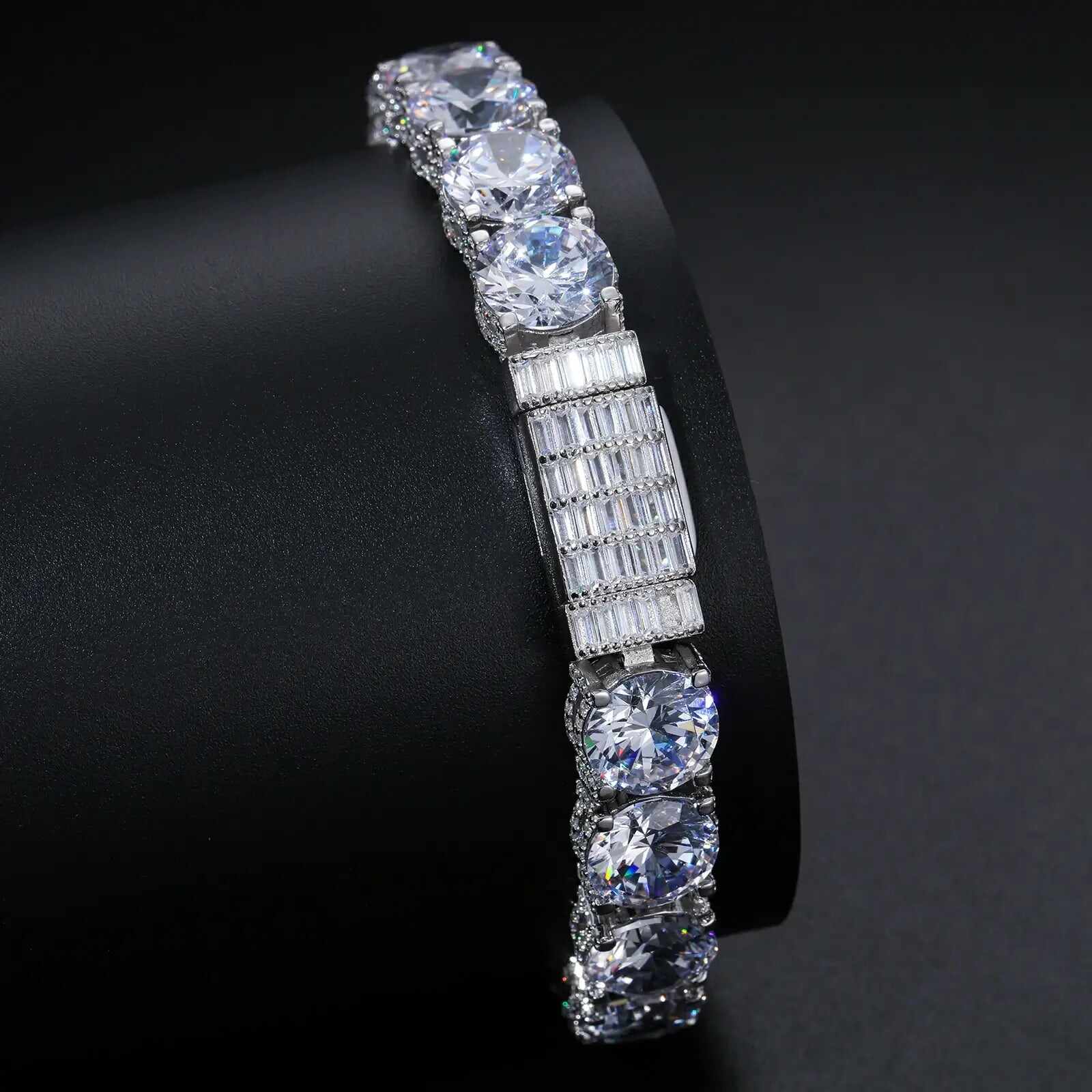 10mm S925 Moissanite Iced Out Tennis Bracelet