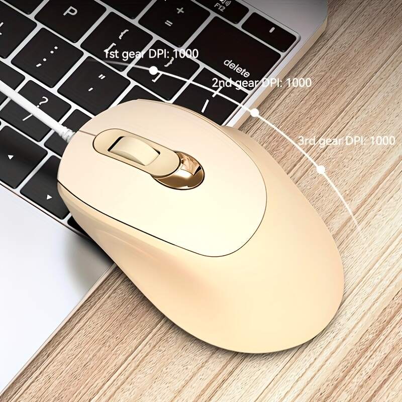 V2 Wired Mouse for Women - Pink USB-Powered Desk Mouse with RGB Lighting, Ergonomic Design & Anti-Slip Rubberized Coating, Compatible with Office Laptops, Gaming & Work, Mouse for Desk, Laptop Accessory, Sleek Appearance, Durable Plastic Body