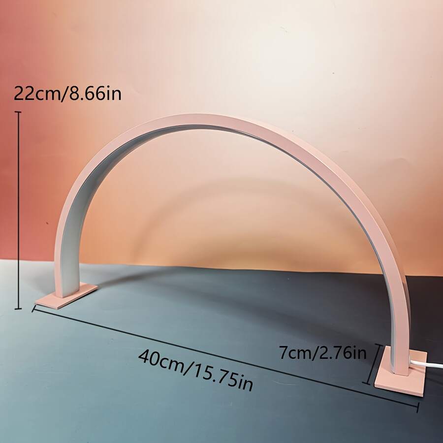 Adjustable LED Half-Moon Lamp, USB Powered, Three-Color Dimmable, Button Control, Arch-Shaped Desk Lamp, Suitable for Nail Salons, Eyelash Extensions And Craft Lighting