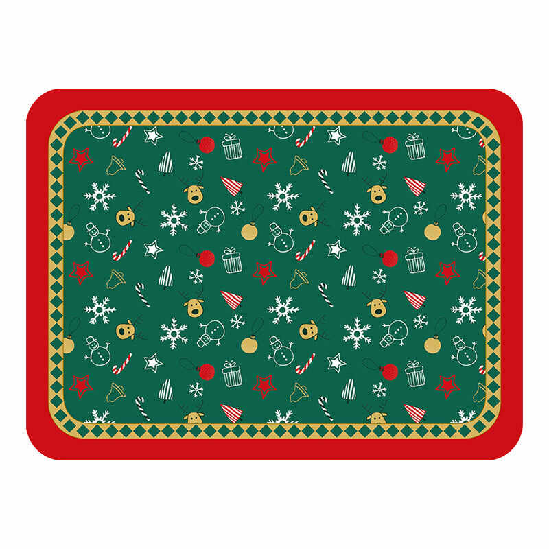 Faux Leather Christmas Heat Resistant Placemats (2 Pcs)