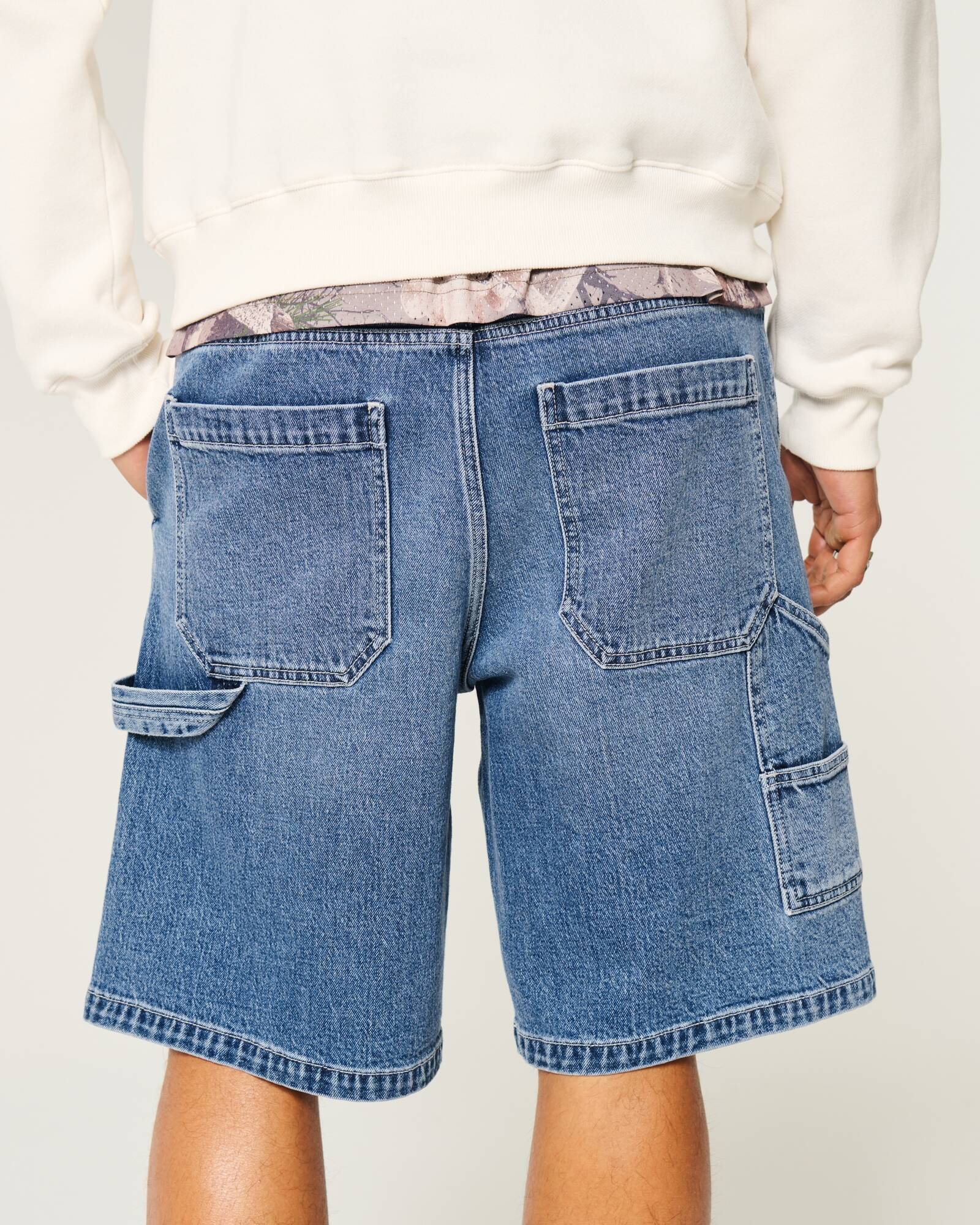 Washed Black Baggy Denim Shorts