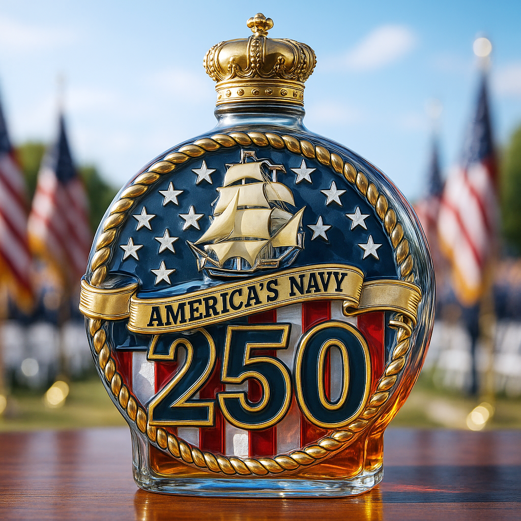 America’s Navy 250th Anniversary Commemorative Whiskey Bottle