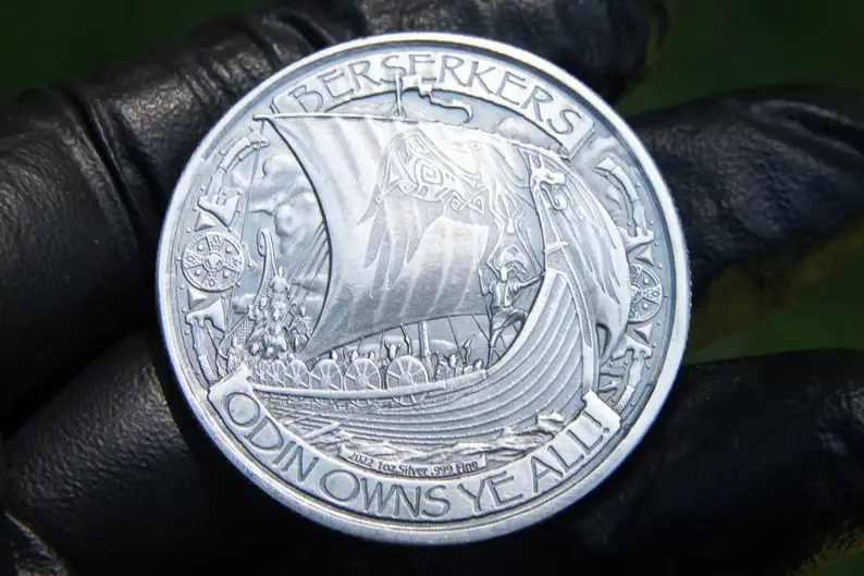 Valhalla Vikings 1 oz .999 Fine Silver Round Odin Owns Ye BERSERKERS