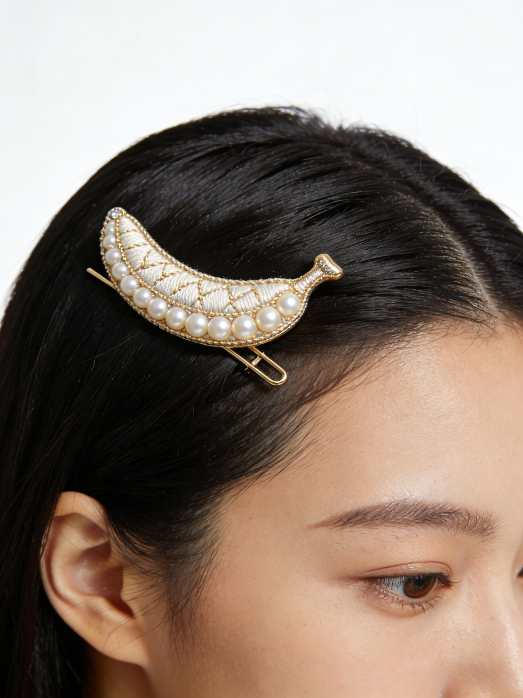 New French Style Apricot Acrylic Shark Pearl Hairpin