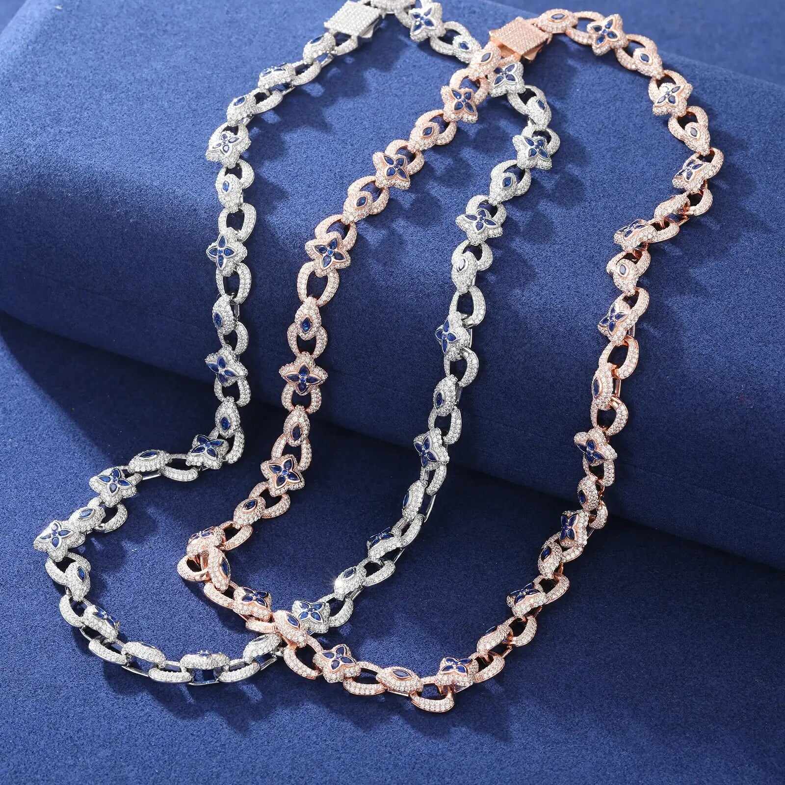 10mm S925 Moissanite Evil Eye Four Leaf Clover Link Chain