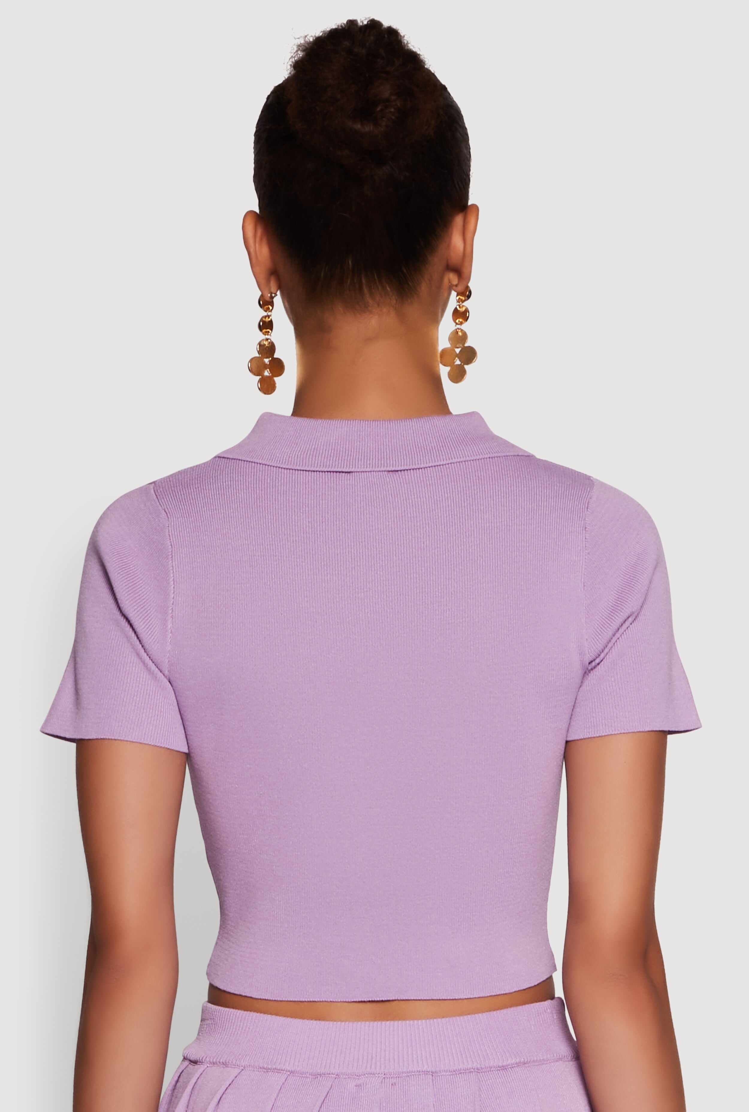 Daisy Classic Fit Short Sleeve Cropped Polo Shirt