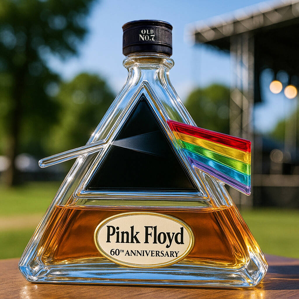 Pink Floyd 60th Anniversary Commemorative Whiskey Bottle