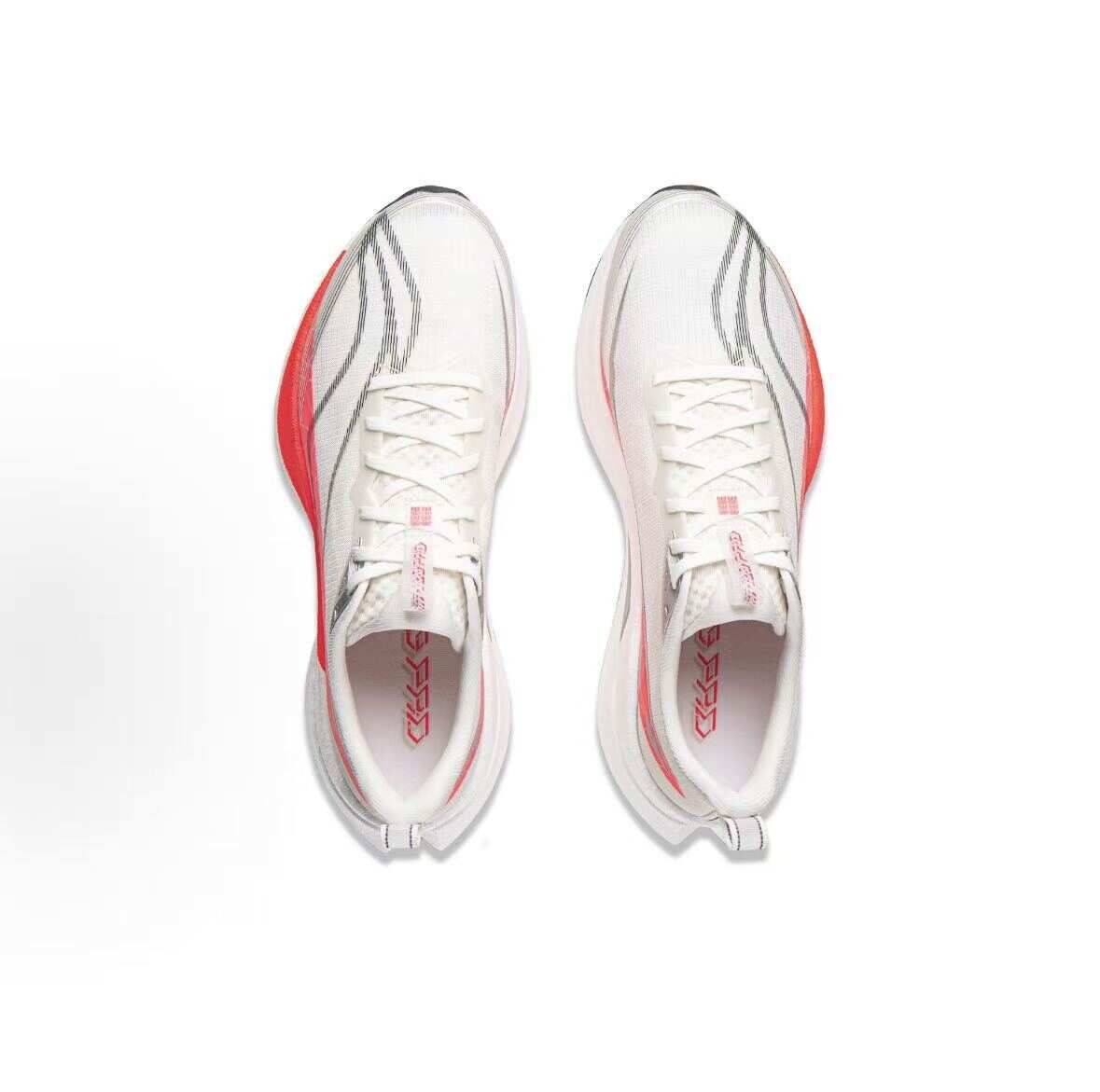 Lightweight Breathable Running Sneakers - White/Red Colorway