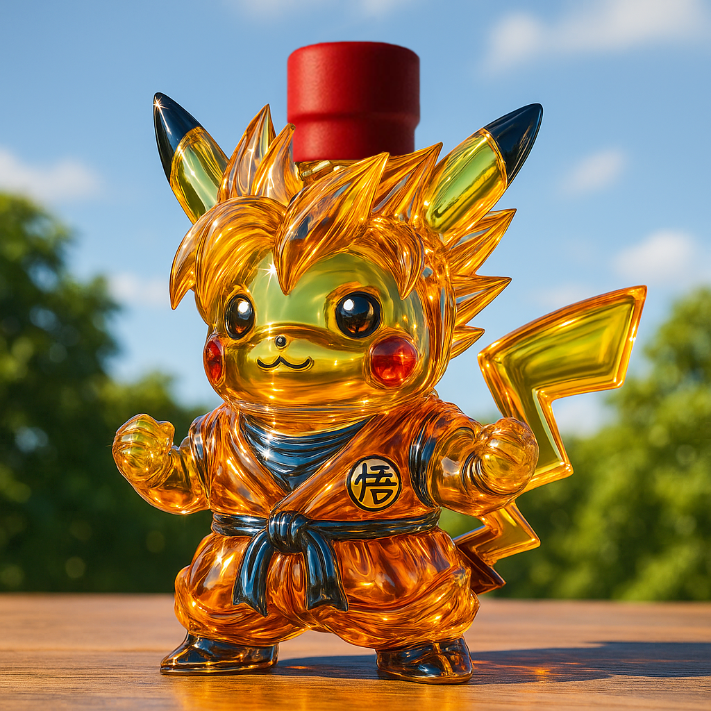 Pikachu x Goku Whiskey Bottle