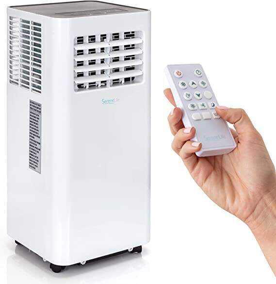 SLPAC805W.5 Portable Air Conditioner-Compact Home A/C Cooling Unit with Built-in Dehumidifier & Fan Modes, Includes Window Mount Kit, 8,000 BTU with WiFi + Drain Hose, White