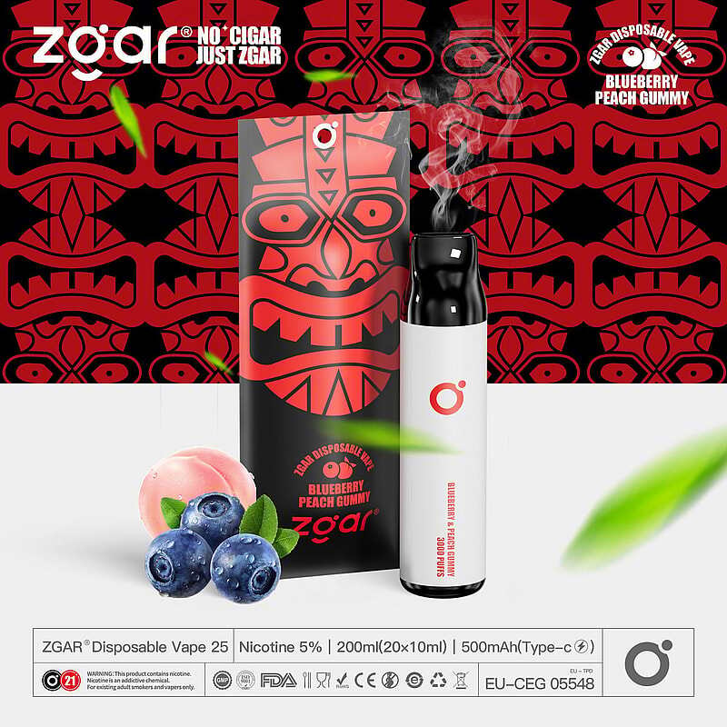 ZGAR ZG25 3000 Puffs  5% Nicotine Rechargeable Disposable Pod