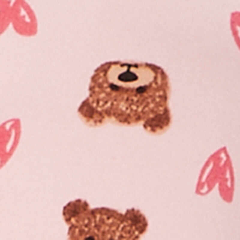 Teddy Bear Heart Graphic V-Neck Pajama Onesie