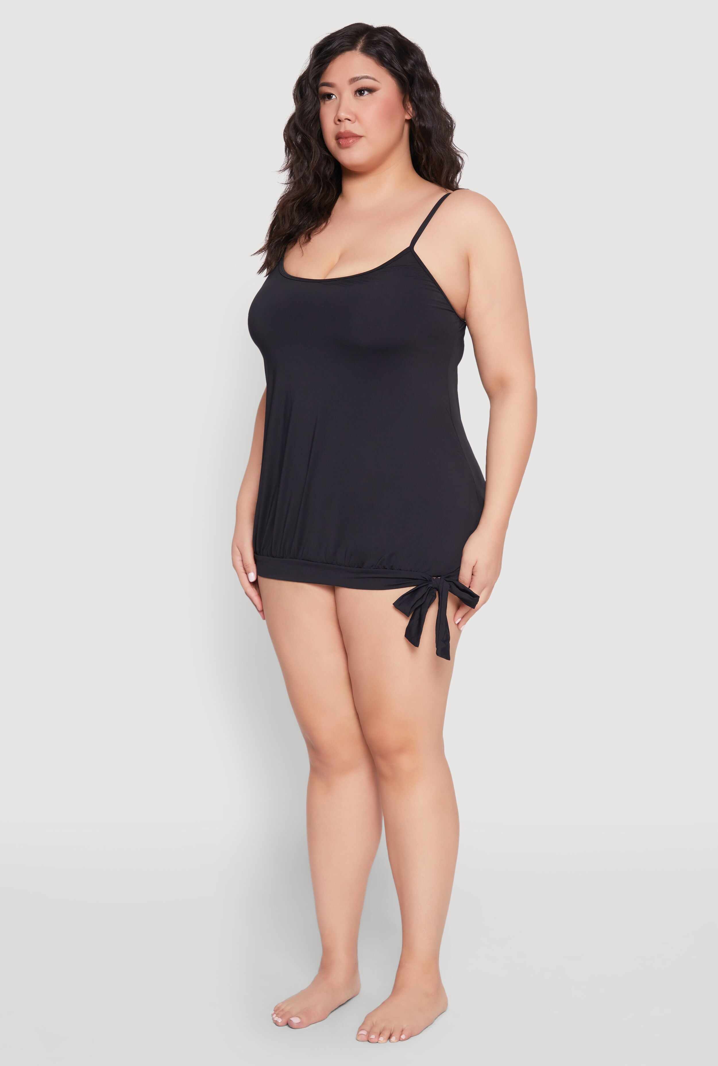 Plus Size Tankini and Bikini Bottoms Set