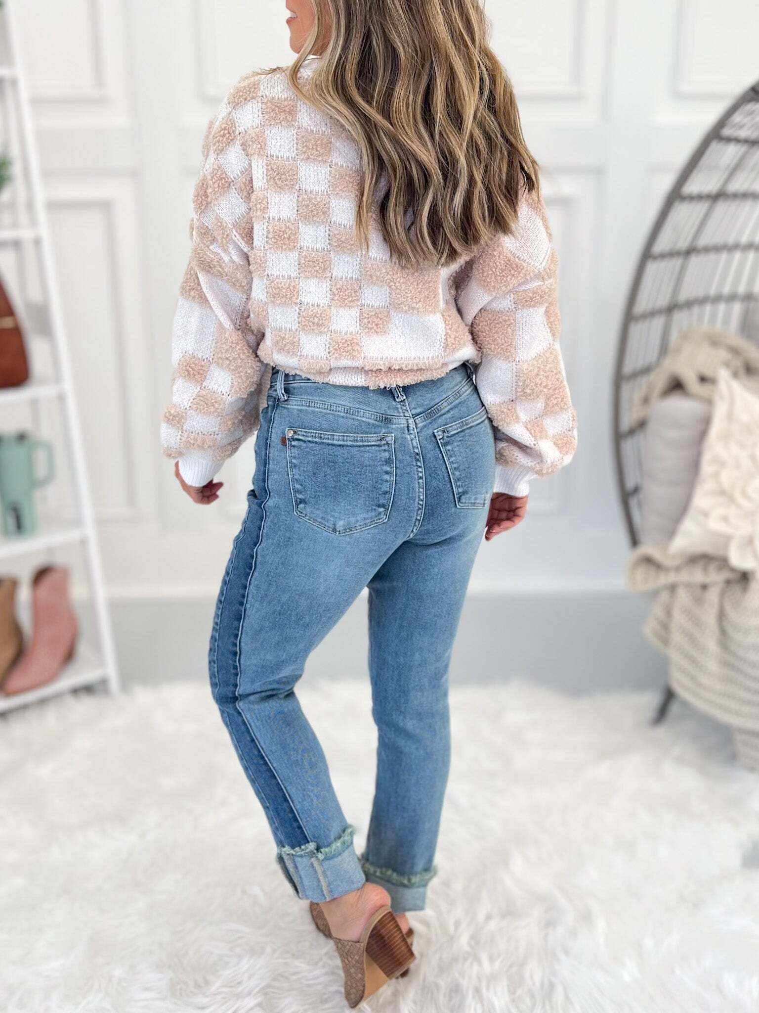 My Good Side - Christmas Vintage Wash Slim Fit Jeans- Final Sale