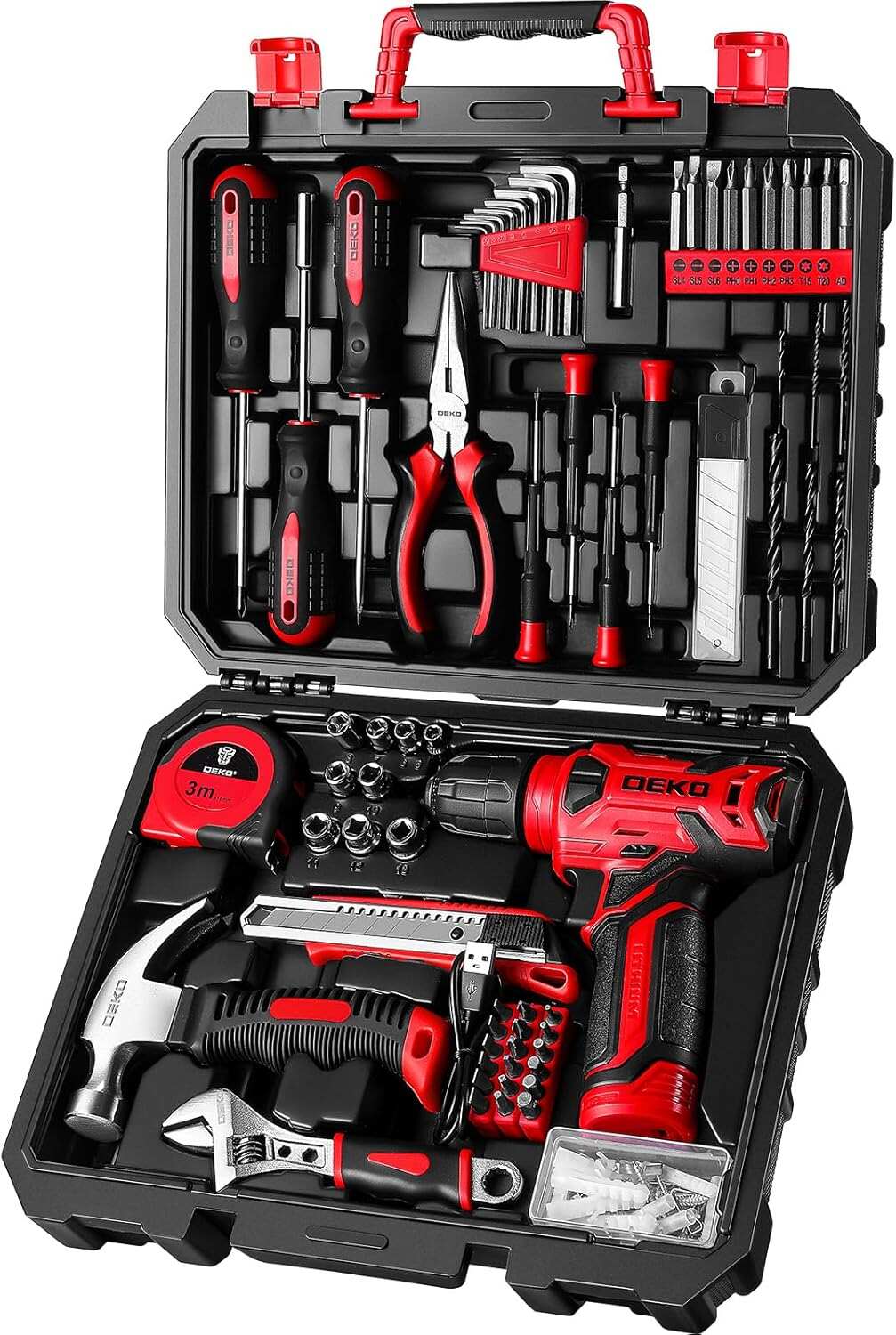 Tool Set：Tool Kit with 8V Cordless Drill,Tool Box with Drill,Hand Drill Set for Men & Women,Home Tool Kits for House Repair,Handyman,DIY 126 Piece