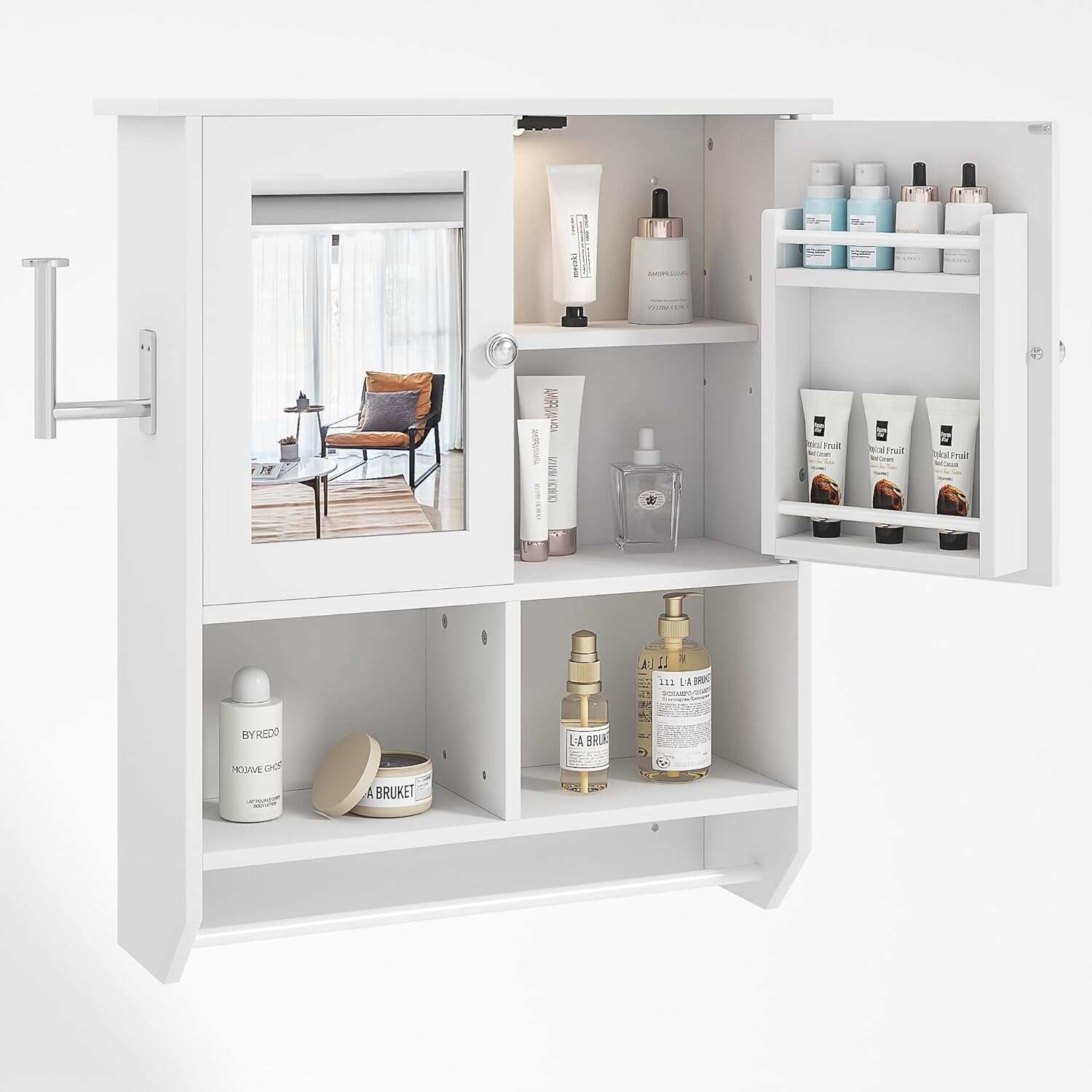 VECELO Bathroom Wall Cabinet with LED Light