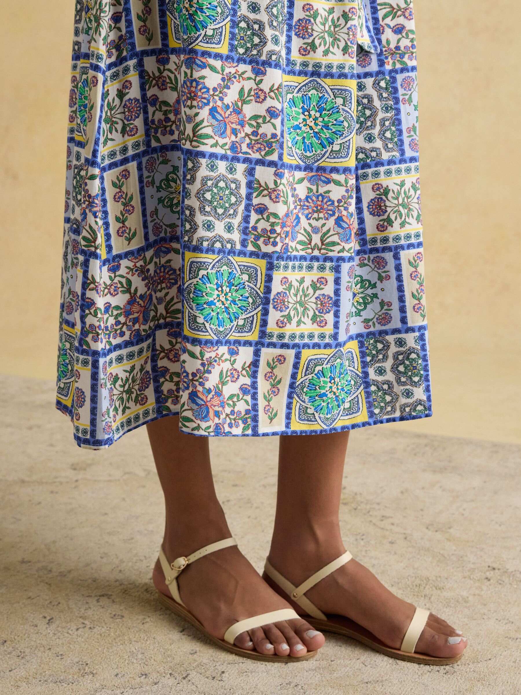 Eliza Blue Wrap Midi Dress