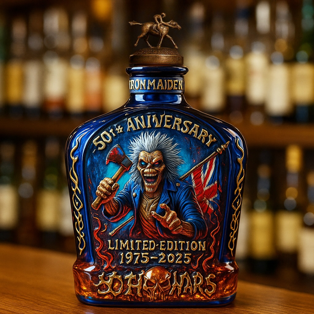 Iron Maiden 50th Anniversary Limited Edition Whiskey Bottle