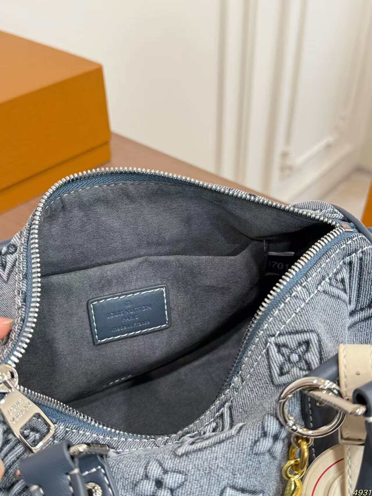 DR 2026 DENIM BARREL BAG GREY