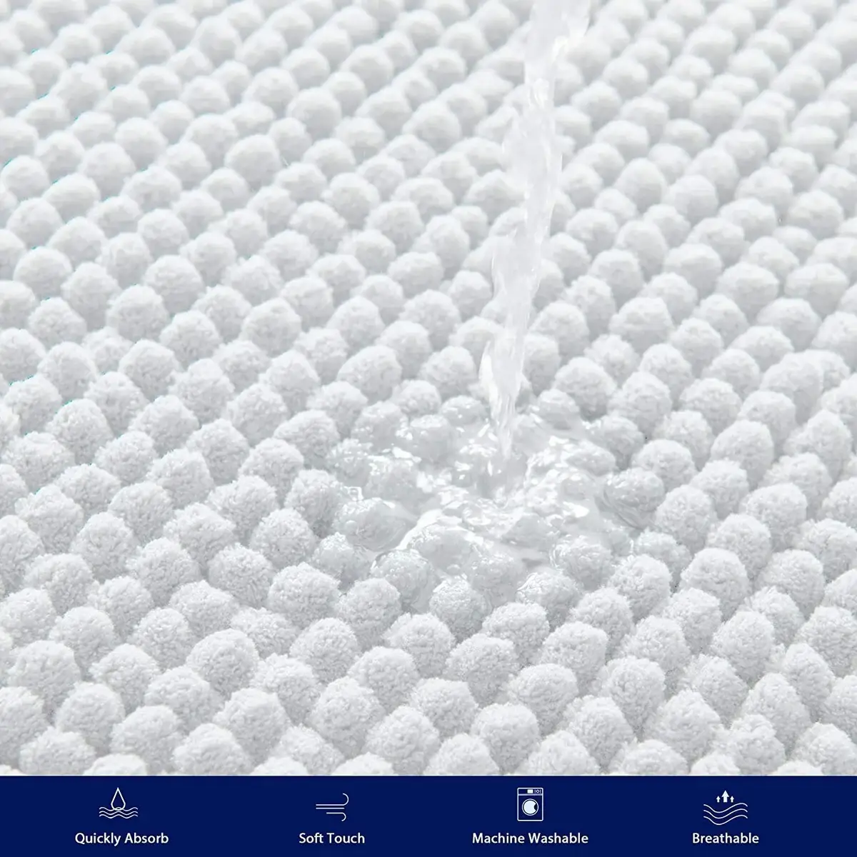 Subrtex Luxury Chenille Bath Rugs Soft Bathroom Mats