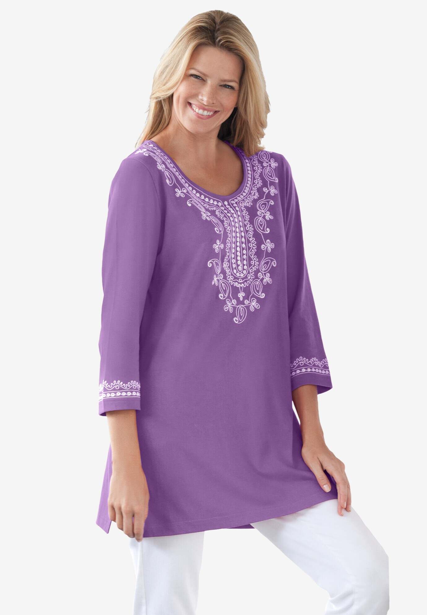 Embroidered Knit Tunic