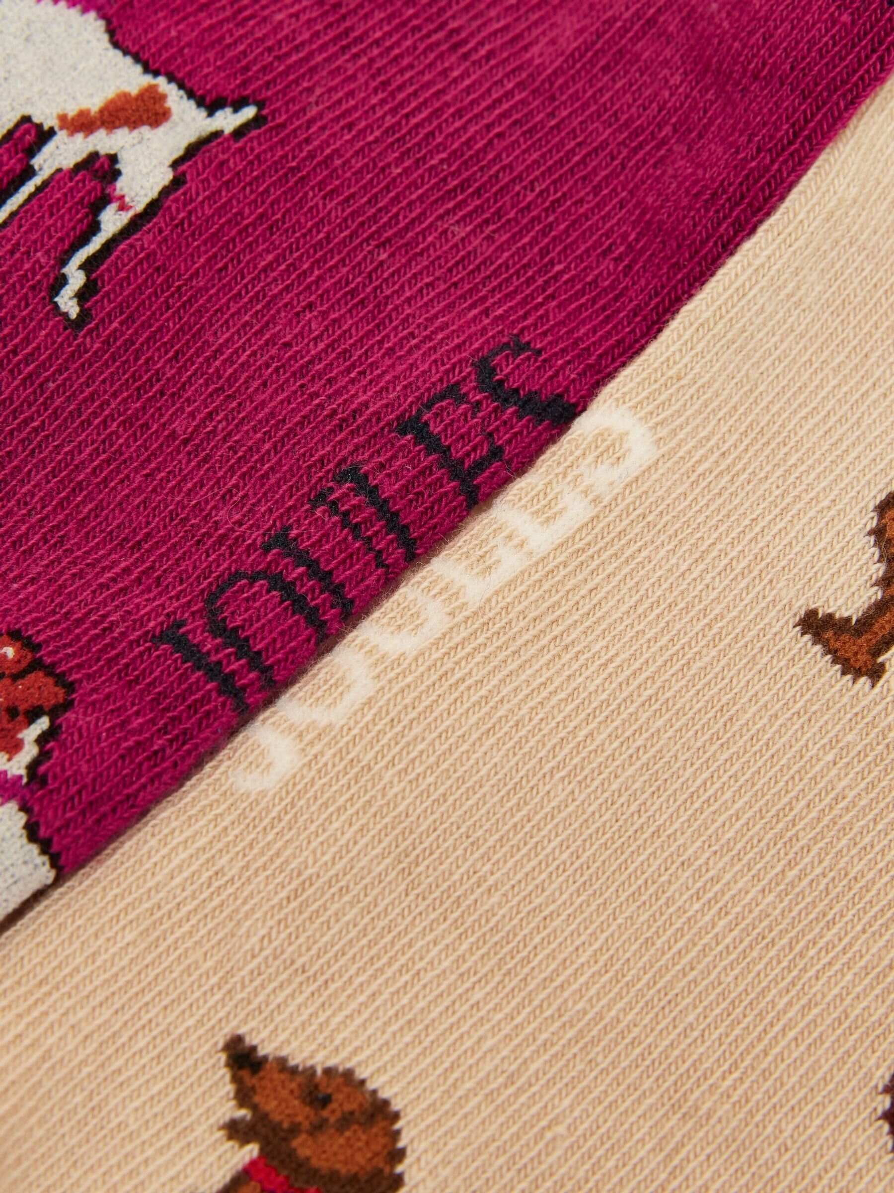 Rilla Berry & Ecru Pack Of Two Trainer Socks