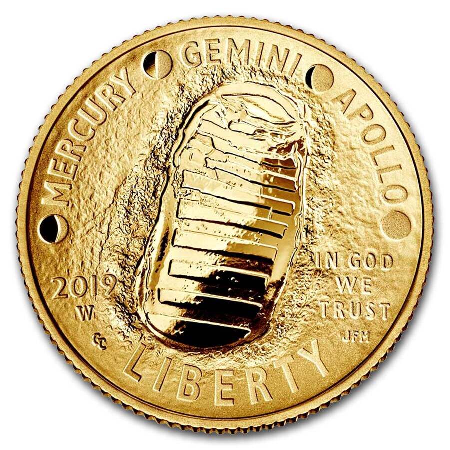 2019-W Gold $5 Apollo 11 50th Anniversary Proof