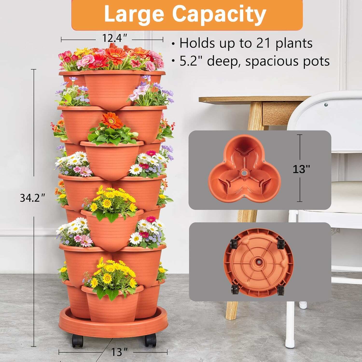 VECELO 7 Tier Vertical Garden Planter