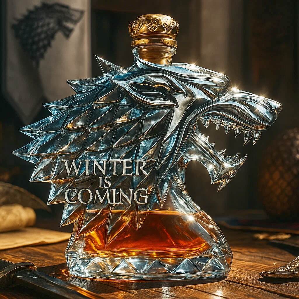 Game of Thrones House Stark whiskey bottle