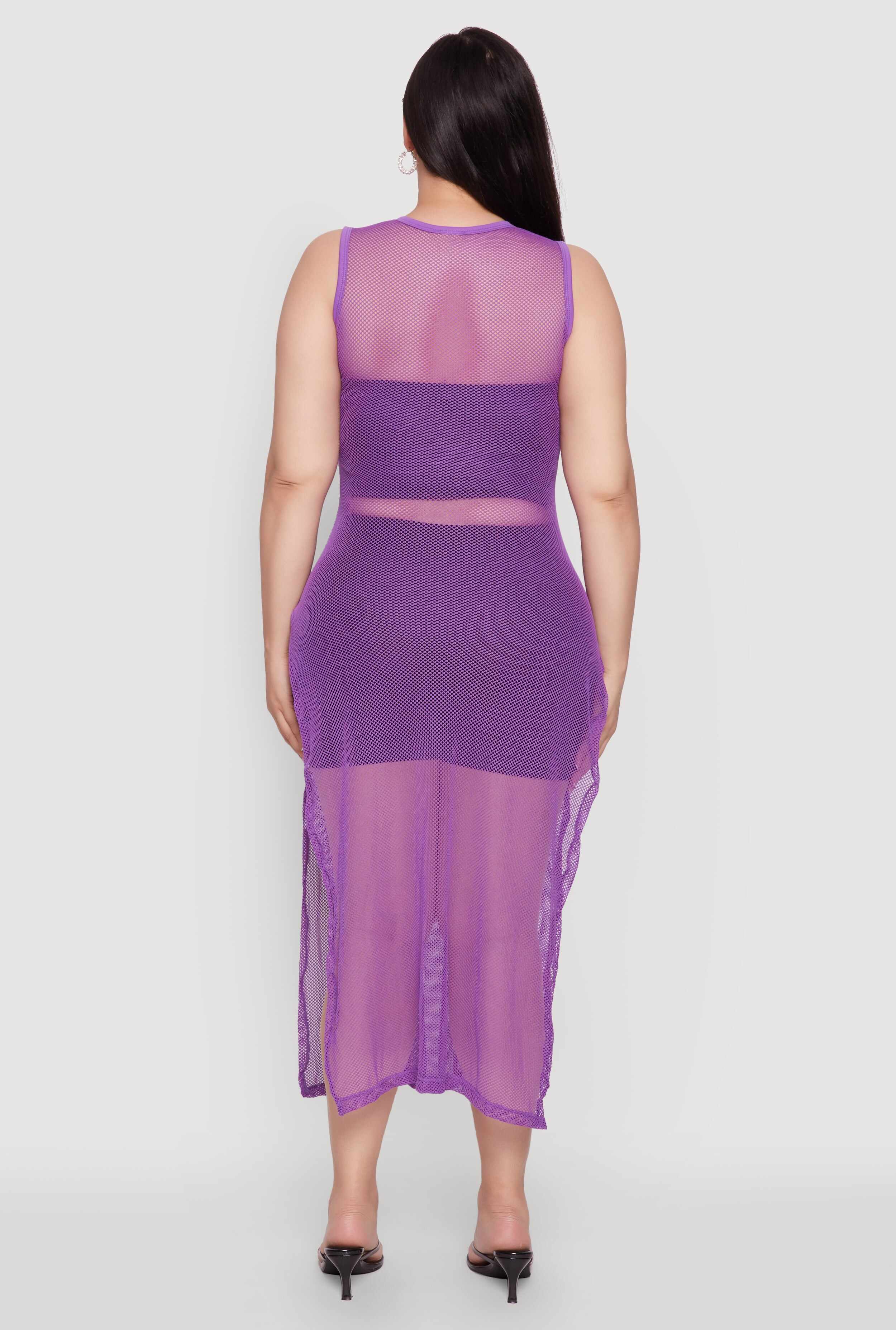 Plus Size NYC 97 Fishnet Maxi Top