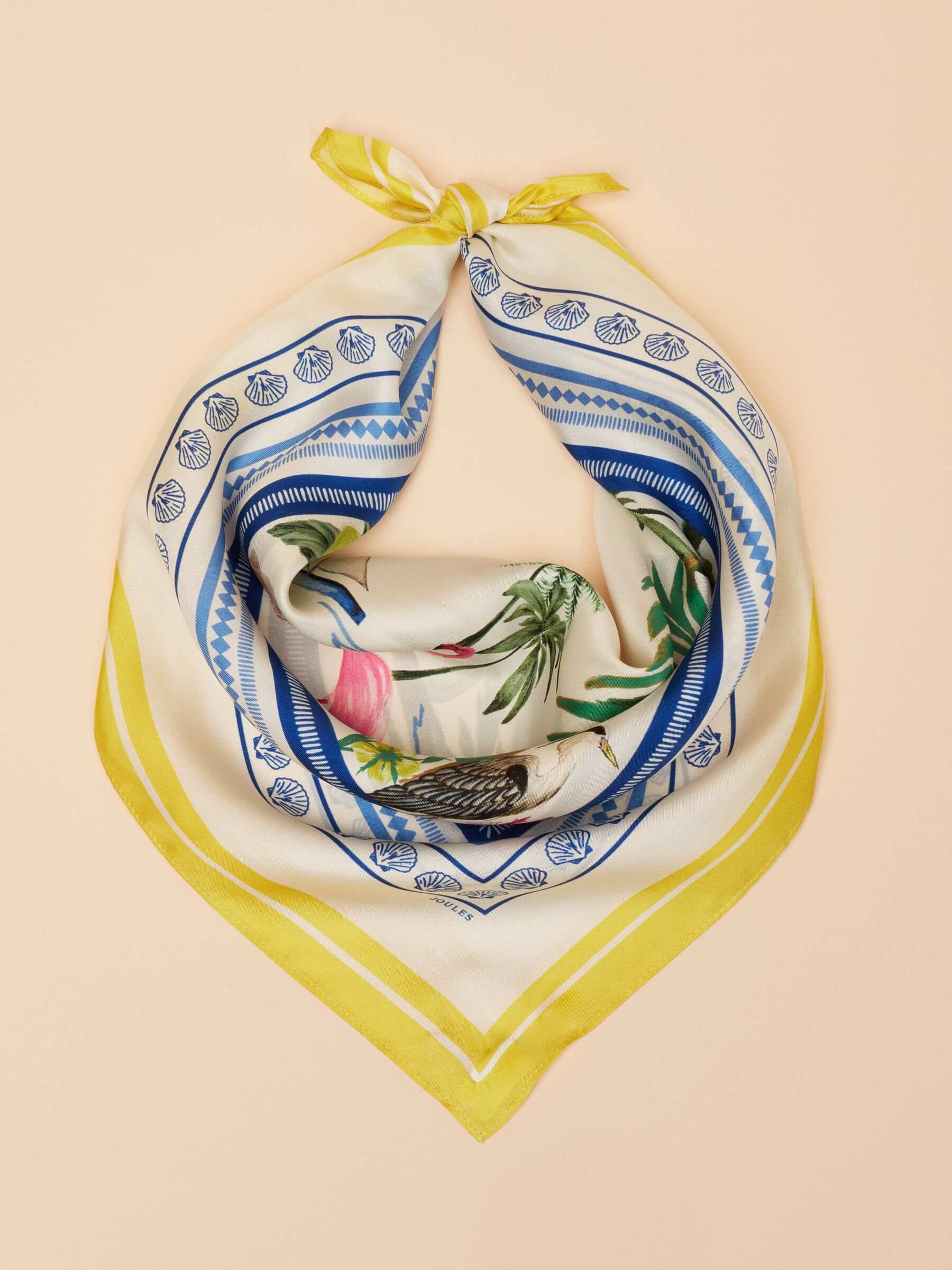 Elsie Yellow/White 100% Silk Scarf