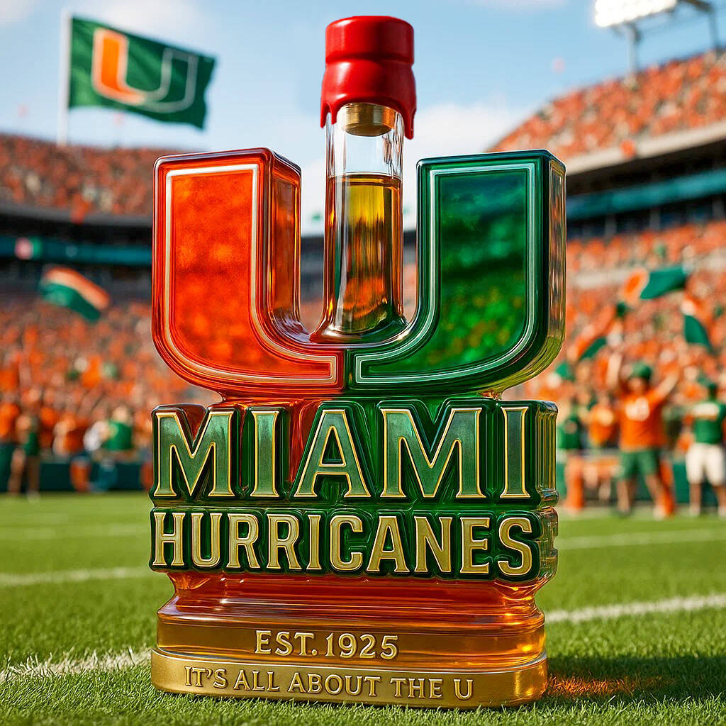 Miami Hurricanes Limited Edition Whiskey Bottle
